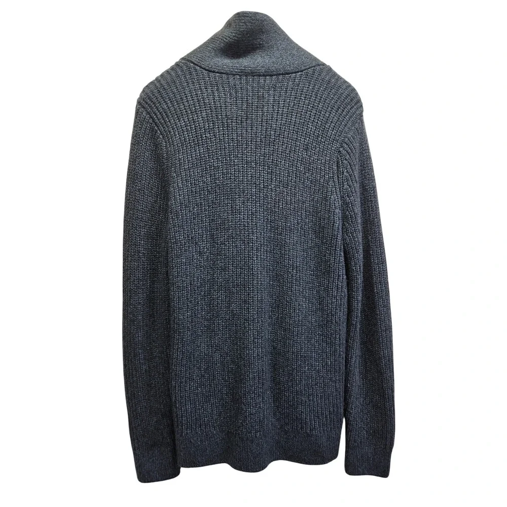Abercrombie & Fitch Mens Shawl Collar Cardigan Sweater Navy Blue Marl XL Heavy